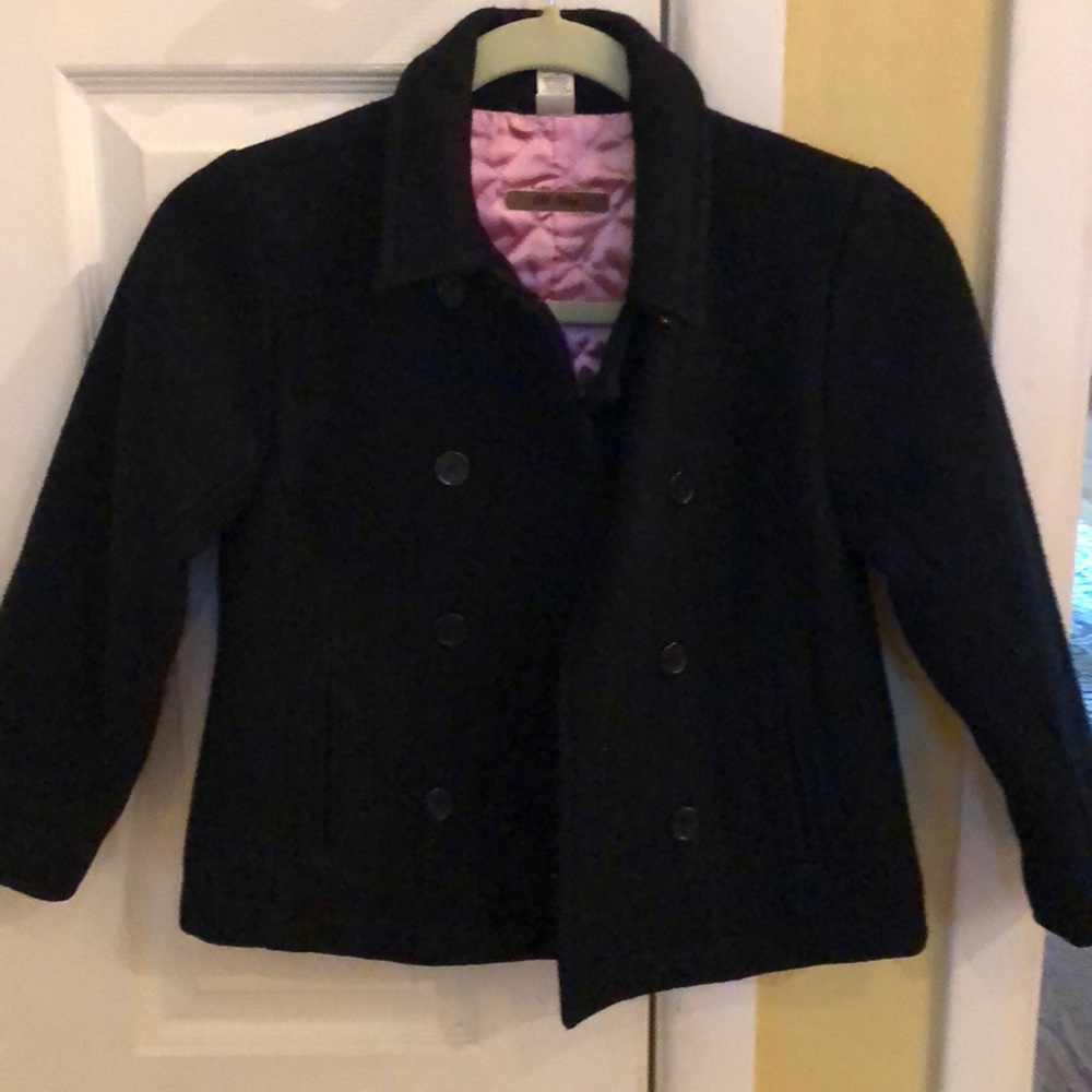 Girls black pea coat.